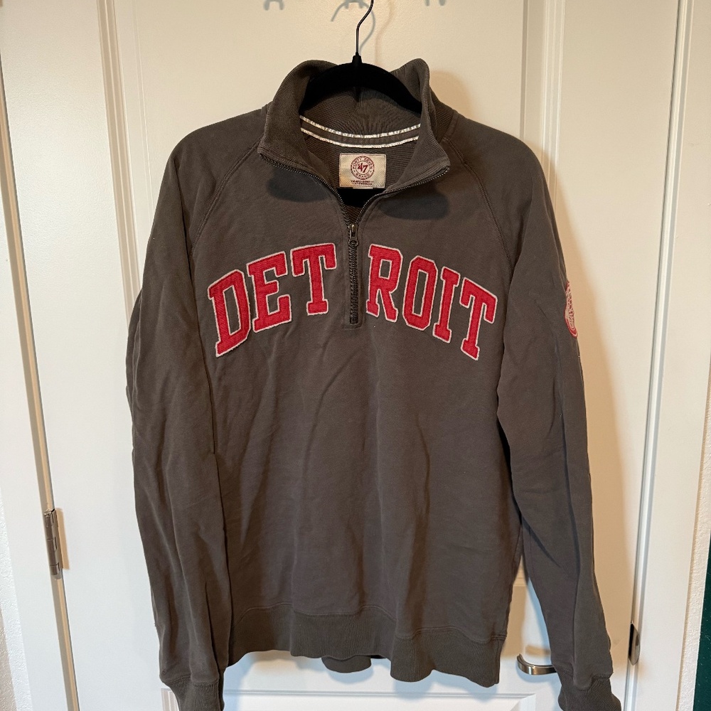 47 Brand Detroit Redwings 1/4 Zip Sweatshirt - XL